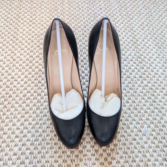 CHRISTIAN LOUBOUTIN New Simple Pump 120 Kid/Wood Heel, 37.5, EUC, Black - Picture 3 of 13